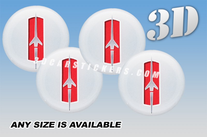 Oldsmobile ROCKET 3d car stickers for wheel center caps ::Silver/red logo/silver background::