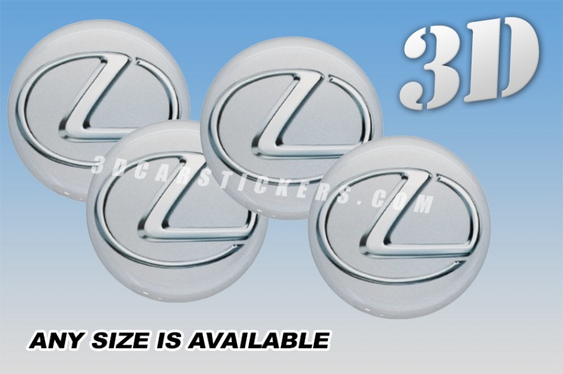 LEXUS 3d car wheel center cap emblems stickers decals  :: Silver logo/silver background ::