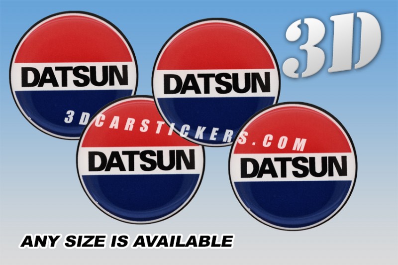 DATSUN 3d car wheel center cap emblems stickers decals  :: Tribar logo/black background ::