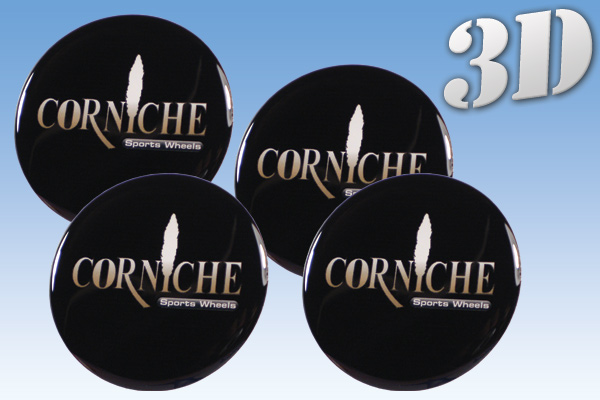 CORNICHE 3D decals for wheel center caps