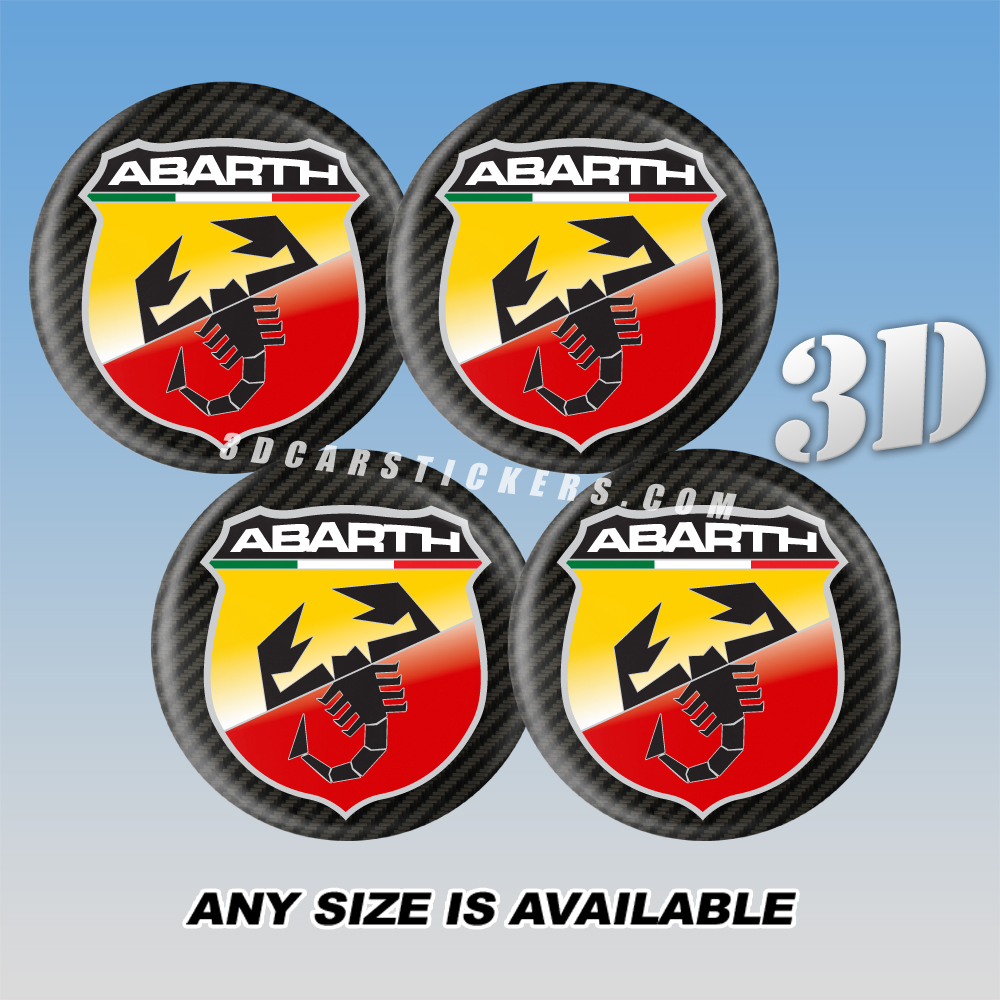 ABARTH СARBON LOOK Decals For Wheel Center Caps 