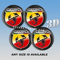 ABARTH СARBON LOOK Decals For Wheel Center Caps 