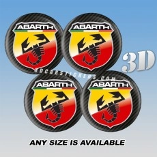 ABARTH СARBON LOOK Decals For Wheel Center Caps 
