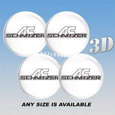 AC SCHNITZER Decals For Wheel Center Caps — Black Logo/White Background
