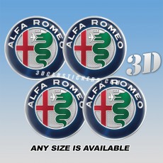 ALFA-ROMEO Decals For Wheel Center Caps — New Logo/Black Background