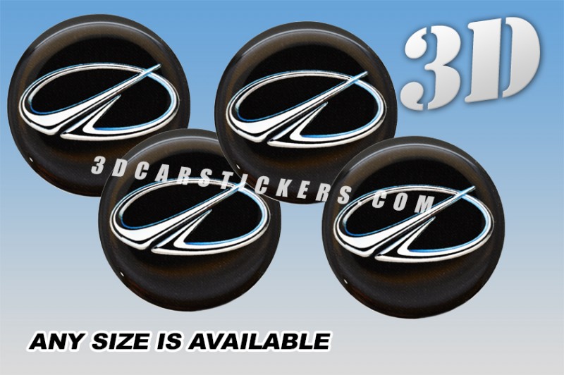 Oldsmobile 3d car stickers for wheel center caps ::Silver logo/black background::