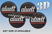 ALUETT 3d car wheel center cap stickers emblems :: WHITE/RED logo/black background:: ― Online shop 3D wheel center caps