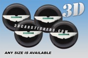 ASTON-MARTIN 3d car wheel center cap emblems stickers decals  :: Silver/Green logo/black background ::