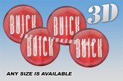 BUICK 3d car wheel center cap emblems stickers decals  :: Silver logo/Red background ::