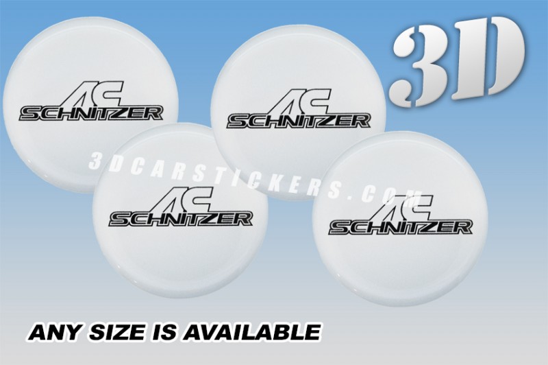 AC Schnitzer 4pcs 60mm AC Schnitzer Logo Wheels Car Center Hub Cap Badge Emblem Decal Sticker 