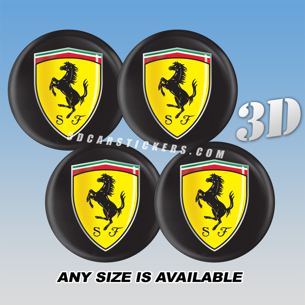 FERRARI Decals For Wheel Center Caps 