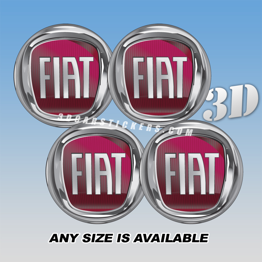 FIAT 3d car decals for wheel center caps