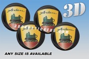 ARDEN 3d car wheel center cap emblems stickers decals  :: Color logo/black background :: ― Online shop 3D wheel center caps