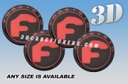 FORGIATO 3d car wheel center cap emblems stickers decals  :: Red logo/black background ::