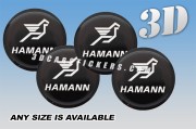 HAMANN 3d car wheel center cap emblems stickers decals  :: White logo/black background ::