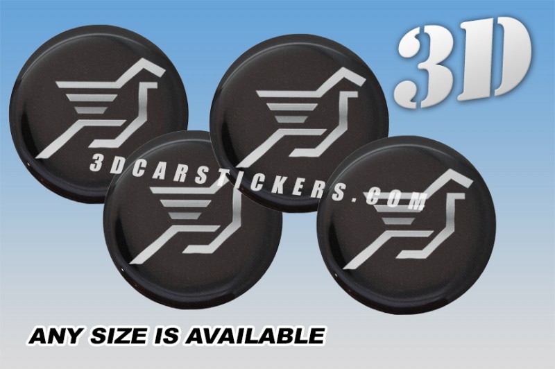 HAMANN 3d car wheel center cap emblems stickers decals  :: Silver logo/black background ::
