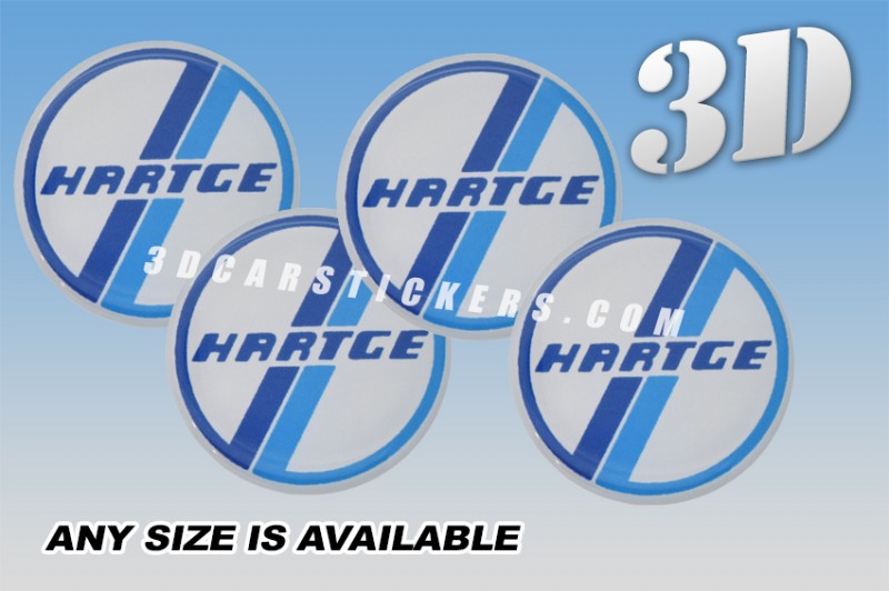 HARTGE 3d car wheel center cap emblems stickers decals  :: Dark blue/Light blue/Silver background ::