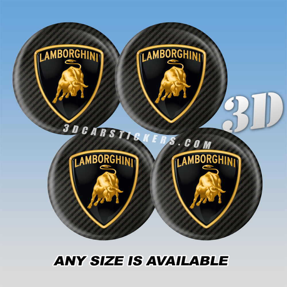 LAMBORGHINI СARBON LOOK Decals For Wheel Center Caps 