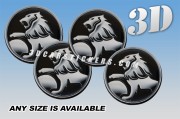 HOLDEN 3d car wheel center cap emblems stickers decals  :: Silver logo/black background ::