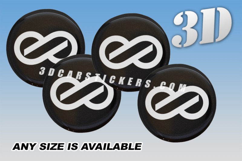 ENKEI (Big logo) 3d car wheel center cap emblems stickers decals  :: White logo/black background ::