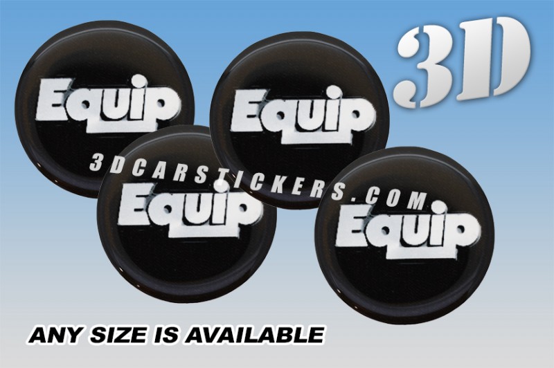 EQUIP 3d car wheel center cap emblems stickers decals  :: Silver logo/black background ::