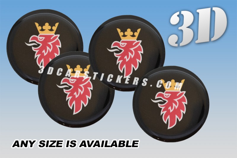 SAAB 3d car wheel center cap emblems stickers decals  :: Color Head logo/black background ::