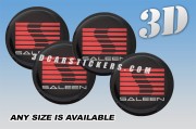 SALEEN 3d car wheel center cap emblems stickers decals  :: Red logo/black background ::