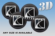 SATURN 3d car wheel center cap emblems stickers decals  :: Silver logo/black background ::