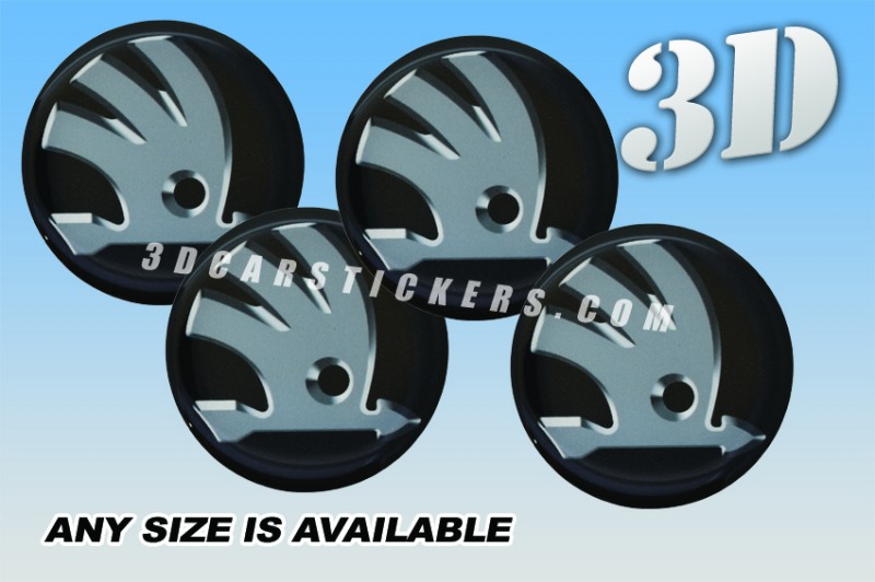 SKODA NEW LOGO 3d car wheel center cap emblems stickers decals  :: Logo w/o outline ring/black background ::