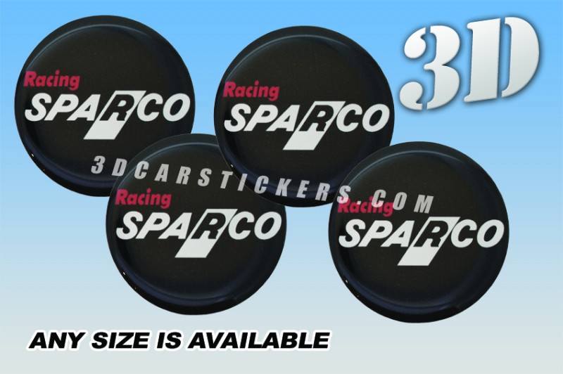 SPARCO OLD LOGO 3d car wheel center cap emblems stickers decals  :: Red/White logo/black background ::
