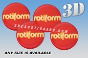 ROTIFORM 3d car wheel center cap emblems stickers decals  :: Gold logo/red background ::