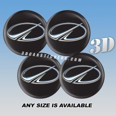 Oldsmobile Decals For Wheel Center Caps — Silver logo/black background