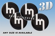 MAZDA COSMO 3d car wheel center cap emblems stickers decals  :: White logo/black background ::