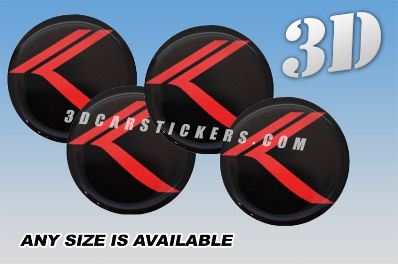 KIA K LOGO 3d car wheel center cap emblems stickers decals  :: Red logo/black background ::