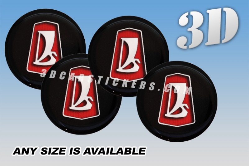 LADA CLASSIC 3d car wheel center cap emblems stickers decals  :: Red/White logo/black background ::
