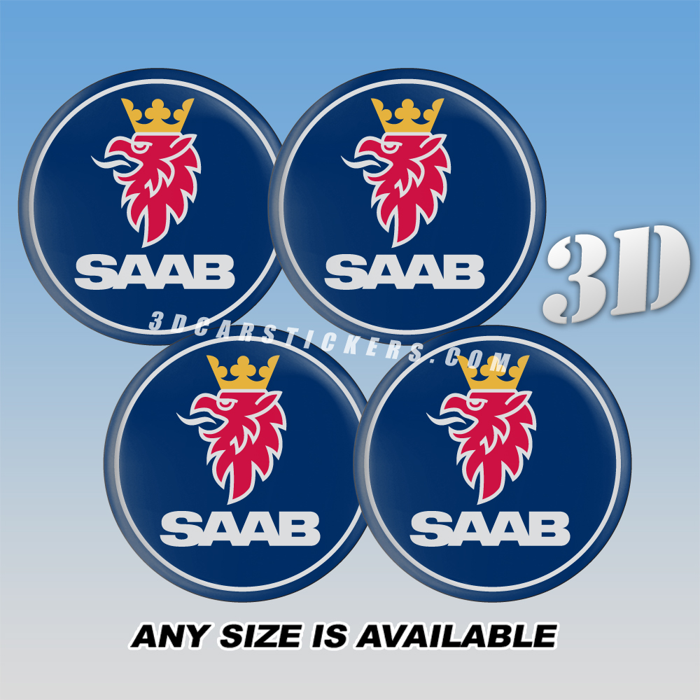 SAAB Decals For Wheel Center Caps 