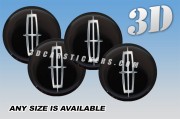 LINCOLN 3d car wheel center cap emblems stickers decals  :: Silver logo/black background ::