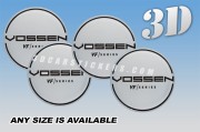 VOSSEN VF 3d car wheel center cap emblems stickers decals  :: Black logo/silver background ::
