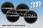 VOSSEN 3d car wheel center cap emblems stickers decals  :: White logo/black background ::