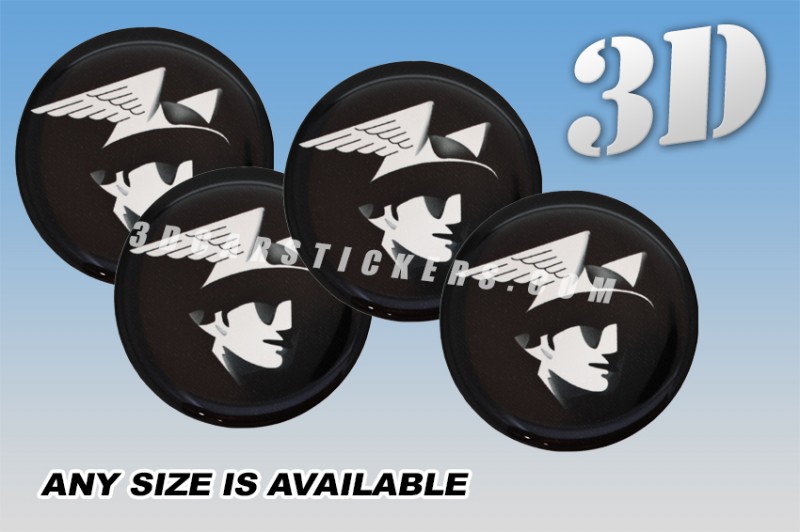 MERCURY 3d car wheel center cap emblems stickers decals  :: Silver head logo/black background ::