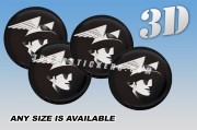MERCURY 3d car wheel center cap emblems stickers decals  :: Silver head logo/black background ::