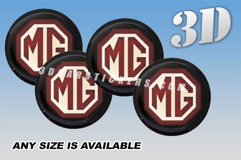 MG 3d car wheel center cap emblems stickers decals  :: Color logo/black background ::