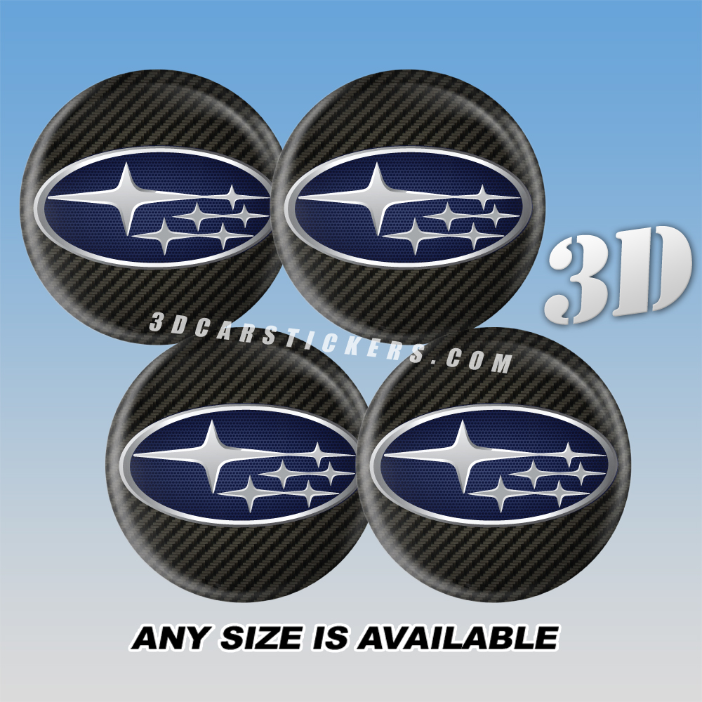 SUBARU СARBON LOOK Decals For Wheel Center Caps 