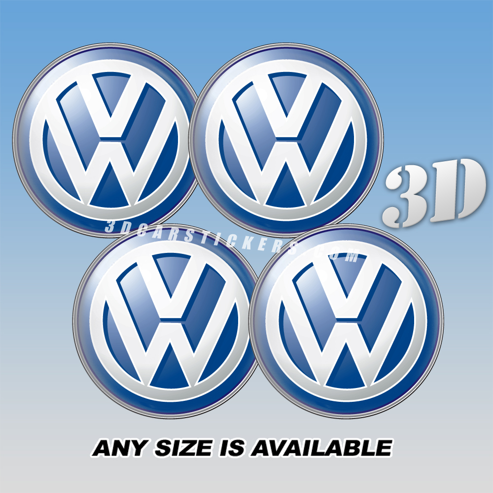 VOLKSWAGEN Decals For Wheel Center Caps 