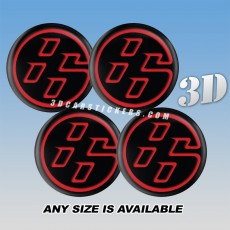 TOYOTA 86 Decals For Wheel Center Caps — Red Logo/Black Background