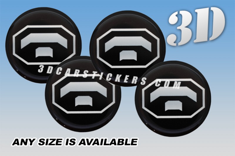 TOYOTA TRUCK 3d car wheel center cap emblems stickers decals  :: Silver logo/black background ::
