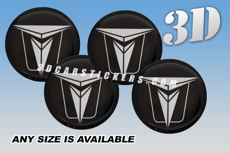 TOYOTA OLD LOGO 3d car wheel center cap emblems stickers decals  :: Silver logo/black background ::
