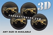 MERCURY COUGAR 3d car wheel center cap emblems stickers decals  :: Gold logo/black background ::