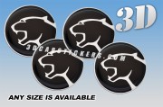 MERCURY COUGAR 3d car wheel center cap emblems stickers decals  :: White logo/black background ::