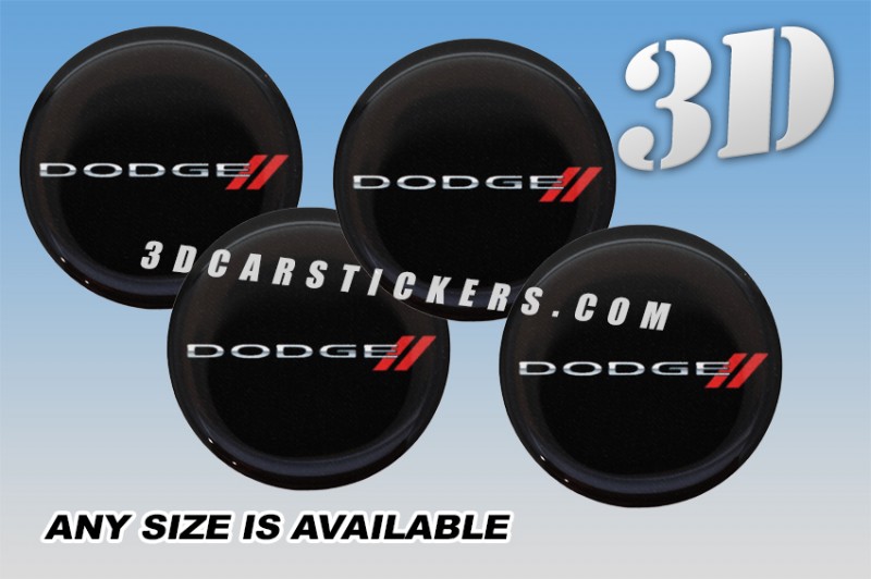 DODGE SPORT 3d car wheel center cap emblems stickers decals  :: Red/Silver logo/black background ::